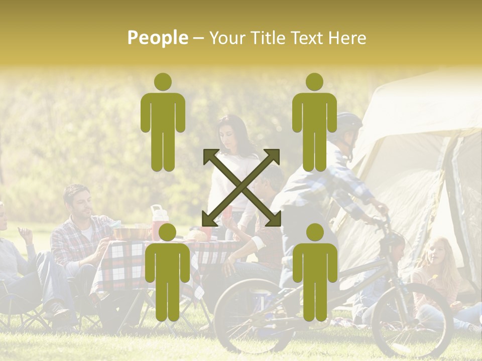 A Group Of People Sitting Around A Tent PowerPoint Template