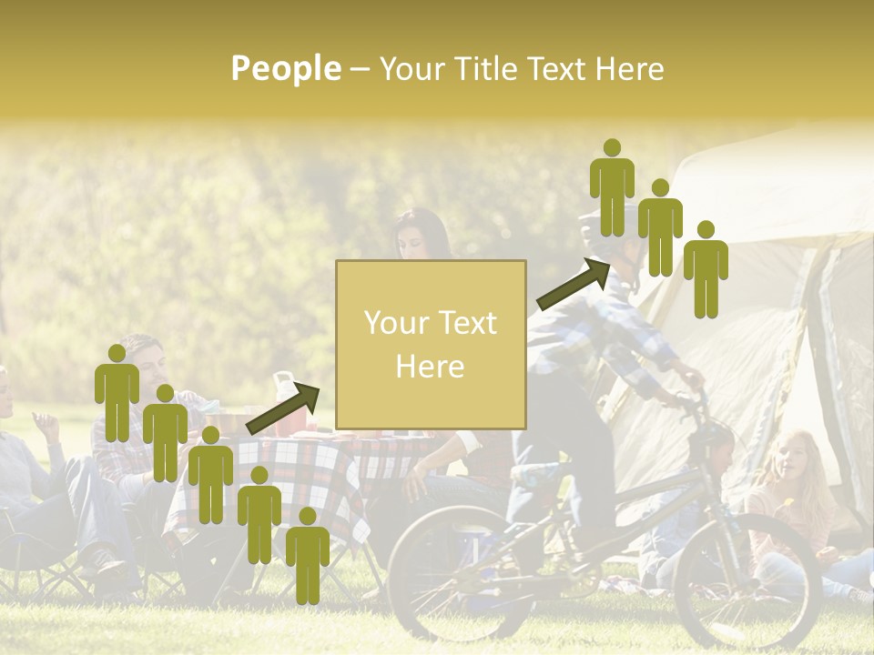 A Group Of People Sitting Around A Tent PowerPoint Template