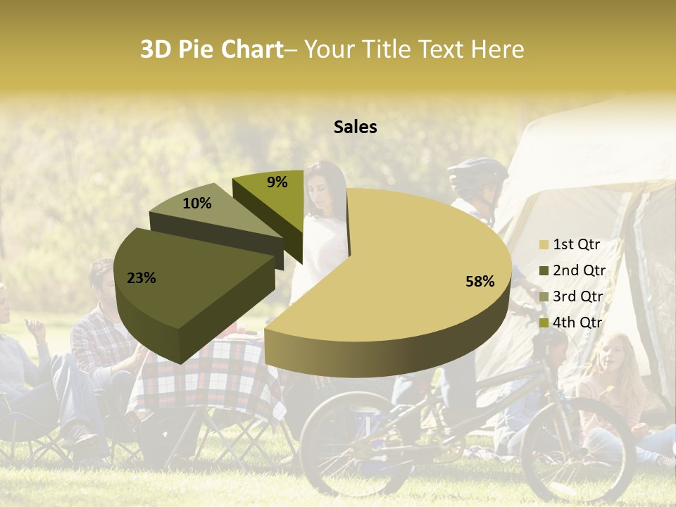 A Group Of People Sitting Around A Tent PowerPoint Template