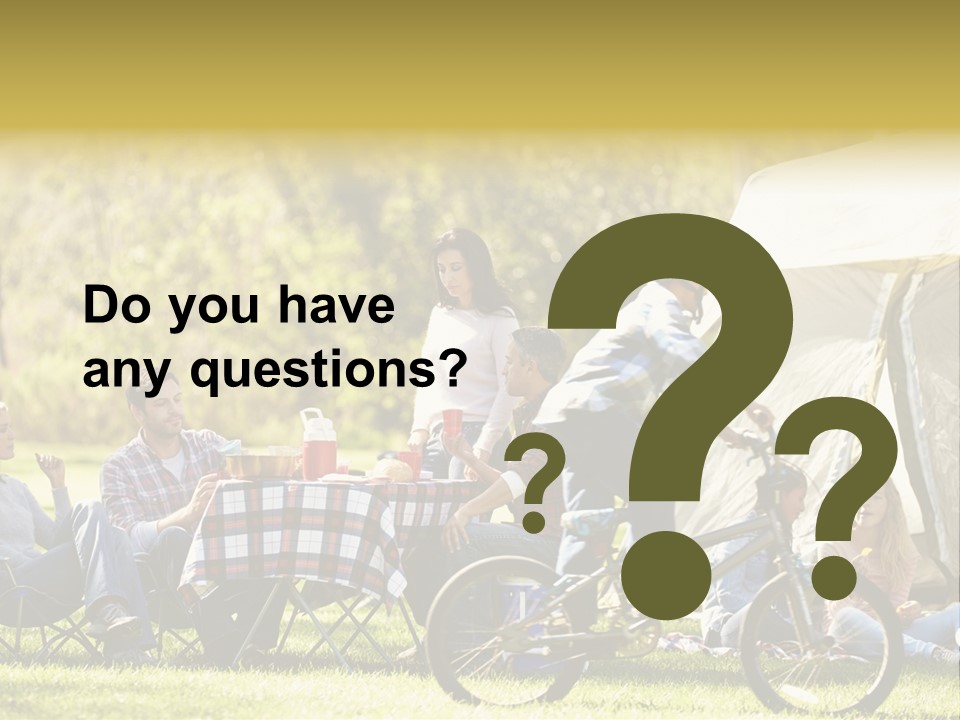 A Group Of People Sitting Around A Tent PowerPoint Template