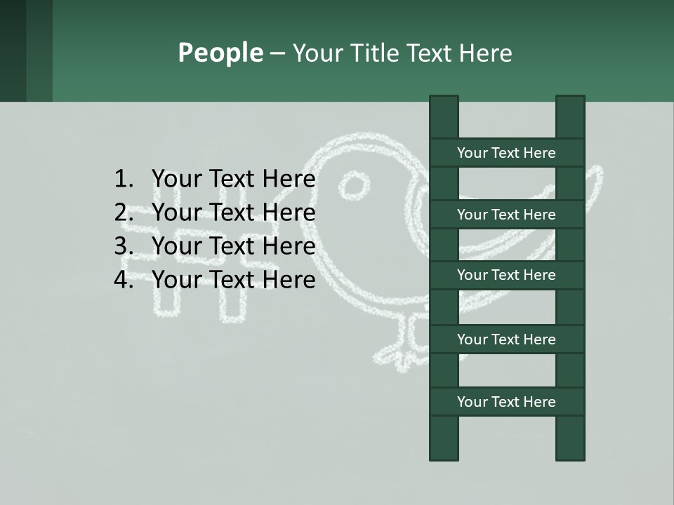 A Chalk Drawing Of A Bird On A Blackboard PowerPoint Template