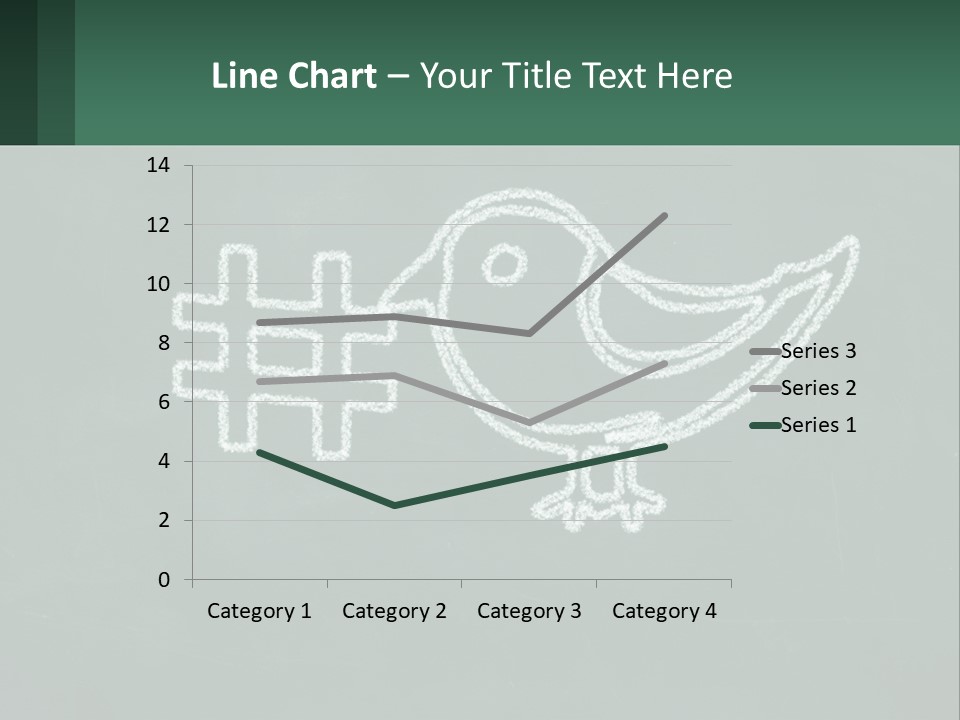 A Chalk Drawing Of A Bird On A Blackboard PowerPoint Template