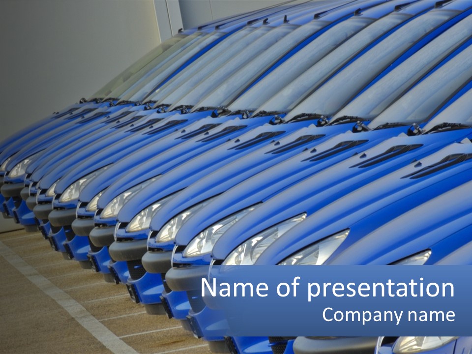 A Row Of Blue Seats Sitting Next To Each Other PowerPoint Template