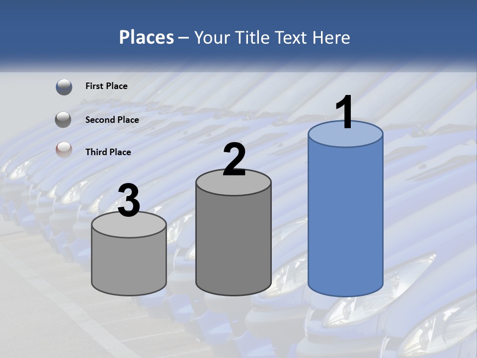 A Row Of Blue Seats Sitting Next To Each Other PowerPoint Template