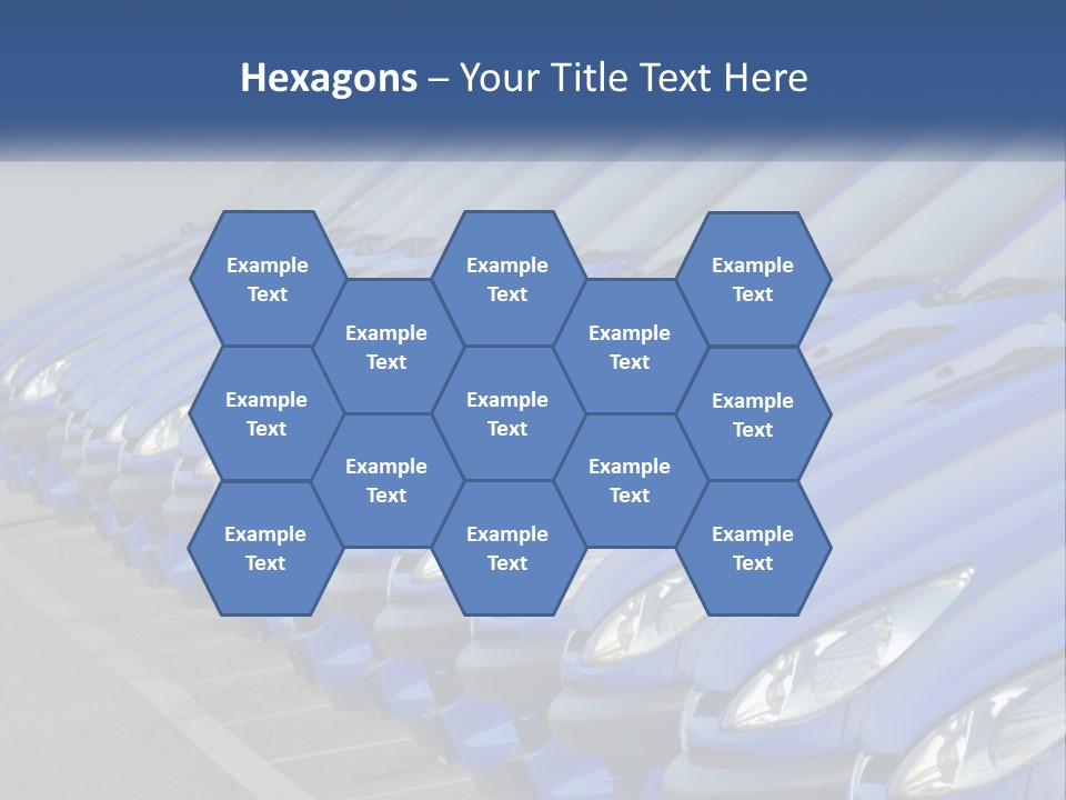 A Row Of Blue Seats Sitting Next To Each Other PowerPoint Template