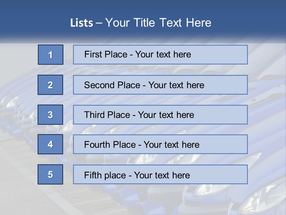 A Row Of Blue Seats Sitting Next To Each Other PowerPoint Template
