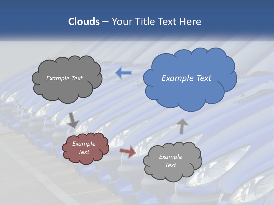 A Row Of Blue Seats Sitting Next To Each Other PowerPoint Template