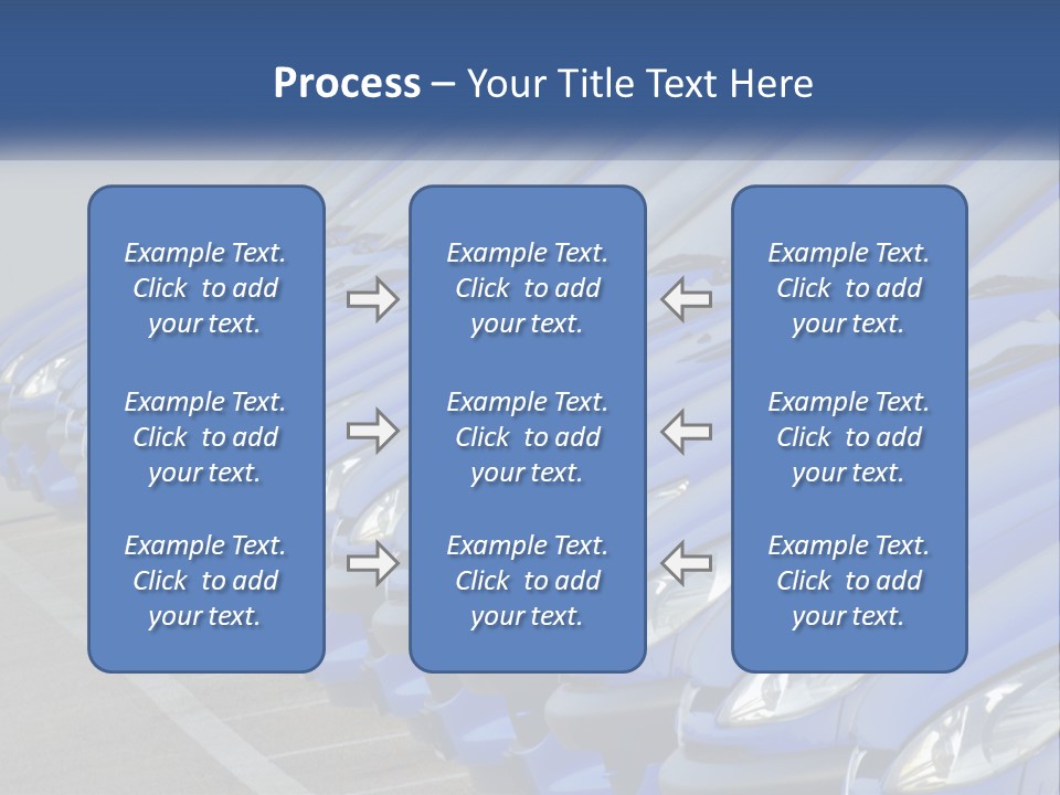 A Row Of Blue Seats Sitting Next To Each Other PowerPoint Template