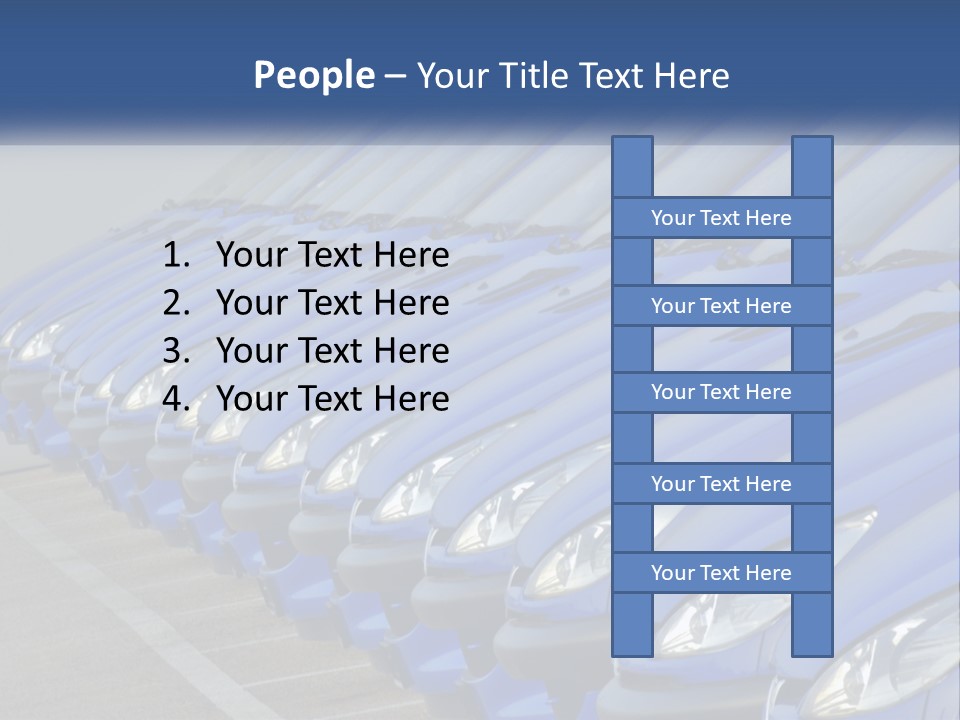 A Row Of Blue Seats Sitting Next To Each Other PowerPoint Template