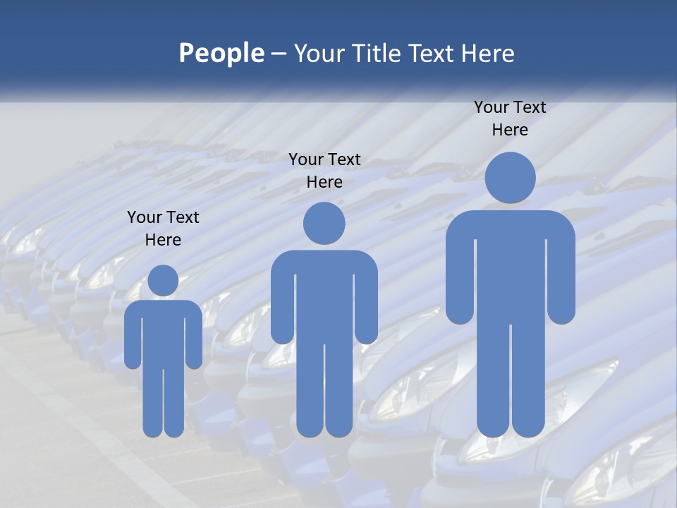 A Row Of Blue Seats Sitting Next To Each Other PowerPoint Template