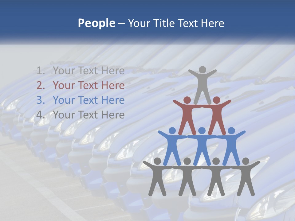A Row Of Blue Seats Sitting Next To Each Other PowerPoint Template