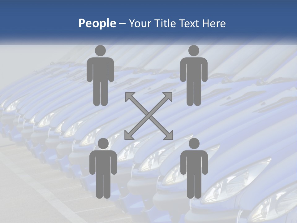 A Row Of Blue Seats Sitting Next To Each Other PowerPoint Template