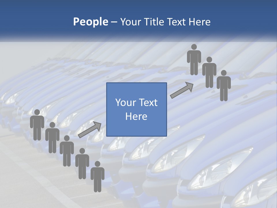 A Row Of Blue Seats Sitting Next To Each Other PowerPoint Template