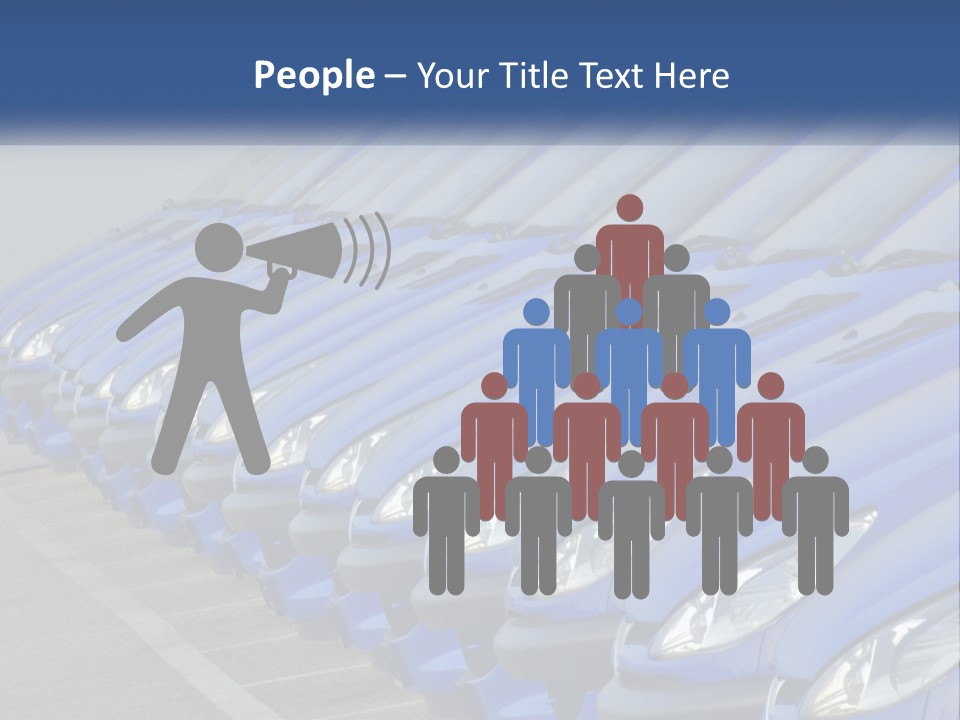 A Row Of Blue Seats Sitting Next To Each Other PowerPoint Template