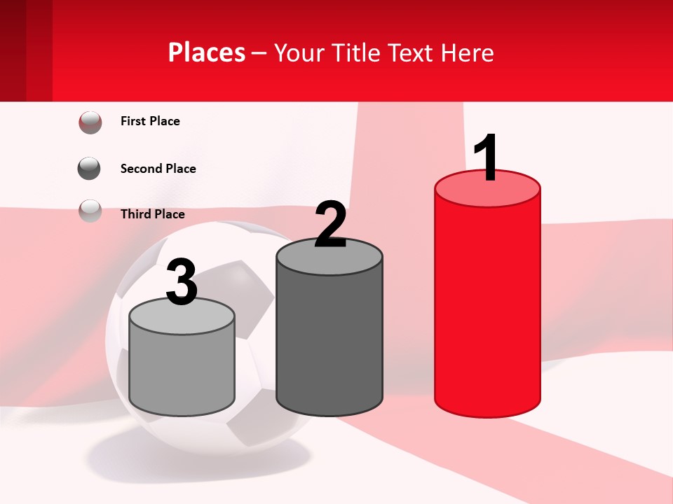 A Soccer Ball Sitting On Top Of A Flag PowerPoint Template