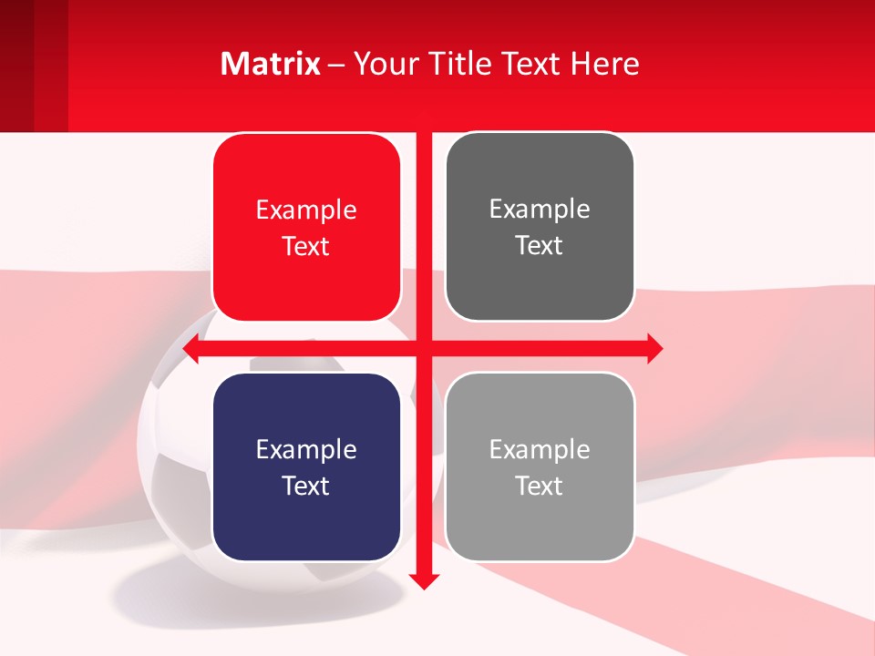 A Soccer Ball Sitting On Top Of A Flag PowerPoint Template