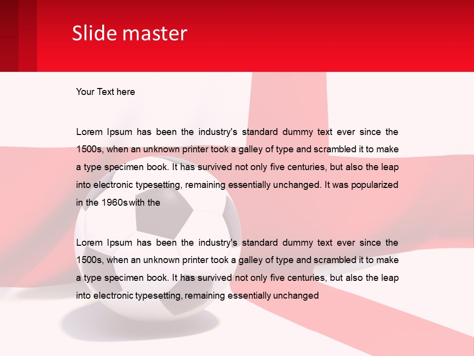 A Soccer Ball Sitting On Top Of A Flag PowerPoint Template