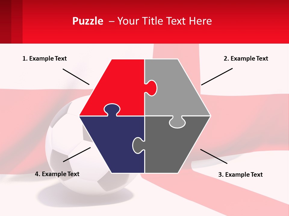 A Soccer Ball Sitting On Top Of A Flag PowerPoint Template