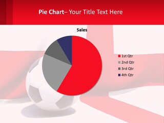 A Soccer Ball Sitting On Top Of A Flag PowerPoint Template