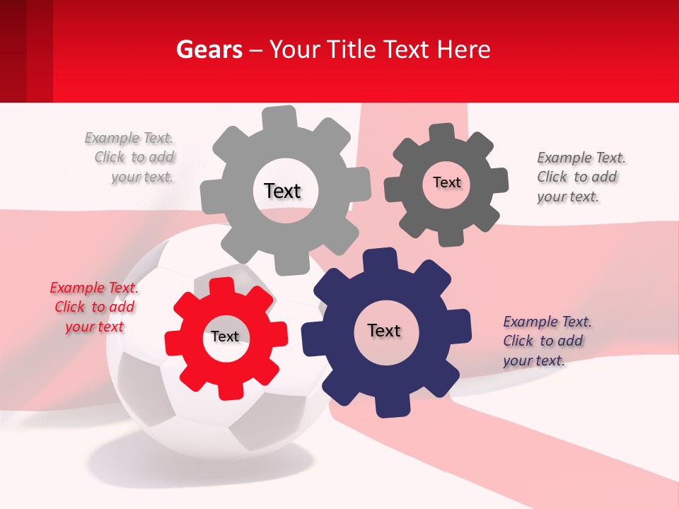 A Soccer Ball Sitting On Top Of A Flag PowerPoint Template