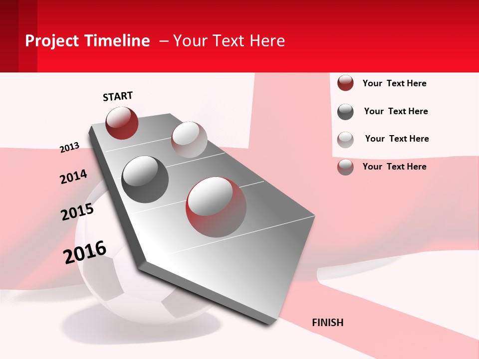 A Soccer Ball Sitting On Top Of A Flag PowerPoint Template