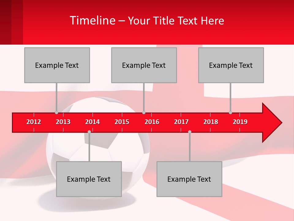 A Soccer Ball Sitting On Top Of A Flag PowerPoint Template