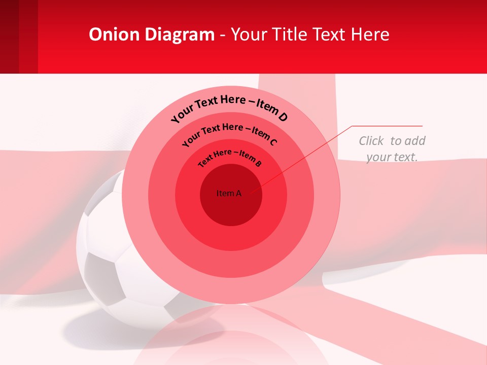 A Soccer Ball Sitting On Top Of A Flag PowerPoint Template