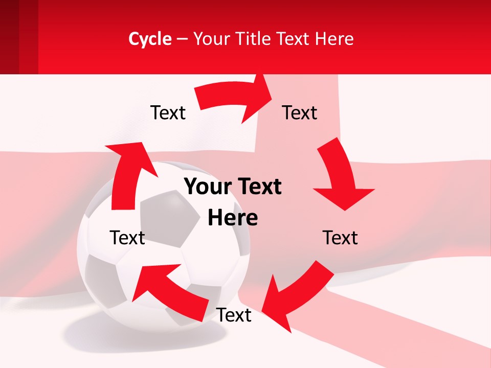 A Soccer Ball Sitting On Top Of A Flag PowerPoint Template