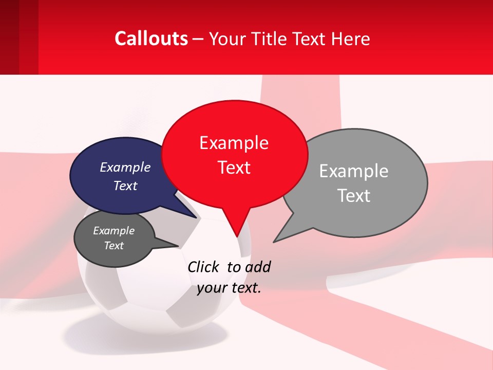 A Soccer Ball Sitting On Top Of A Flag PowerPoint Template