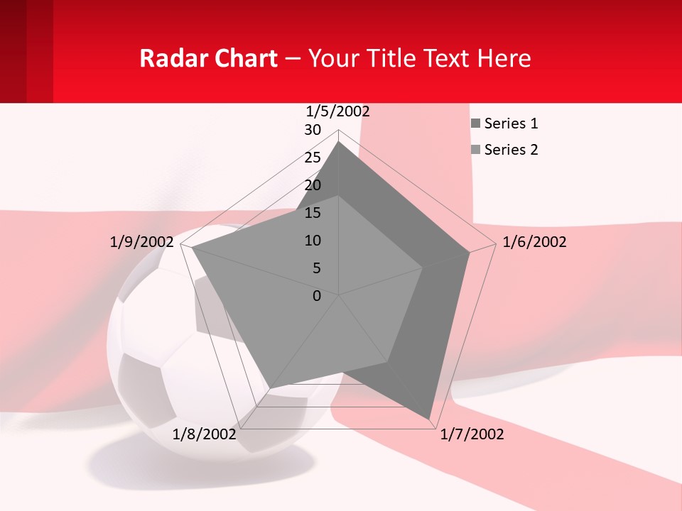 A Soccer Ball Sitting On Top Of A Flag PowerPoint Template