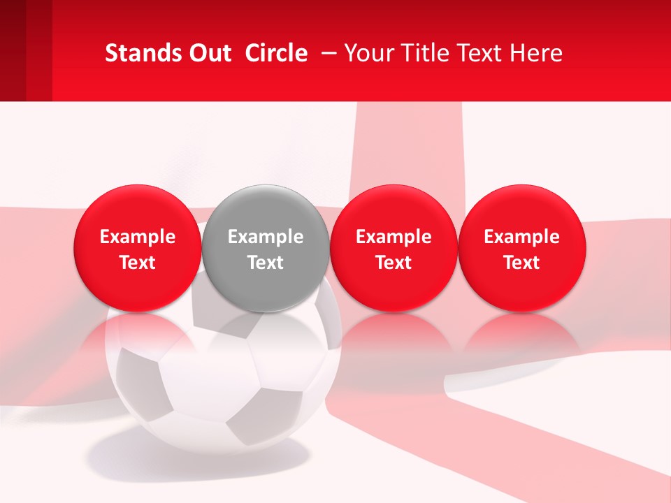 A Soccer Ball Sitting On Top Of A Flag PowerPoint Template