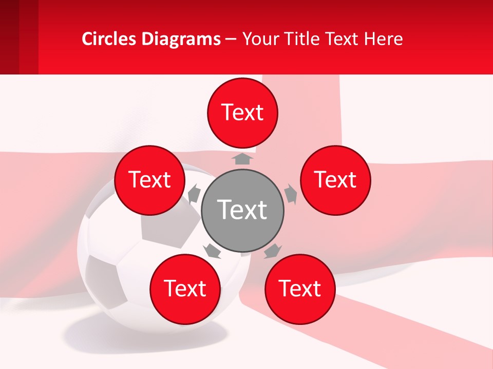 A Soccer Ball Sitting On Top Of A Flag PowerPoint Template