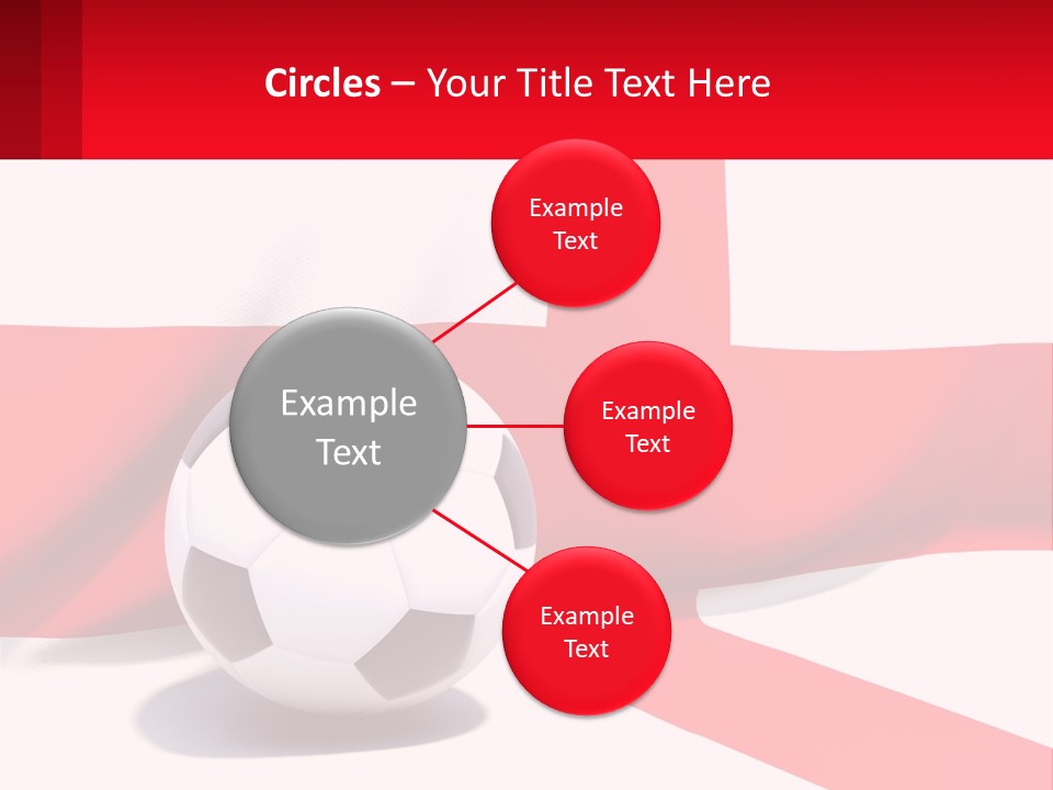 A Soccer Ball Sitting On Top Of A Flag PowerPoint Template