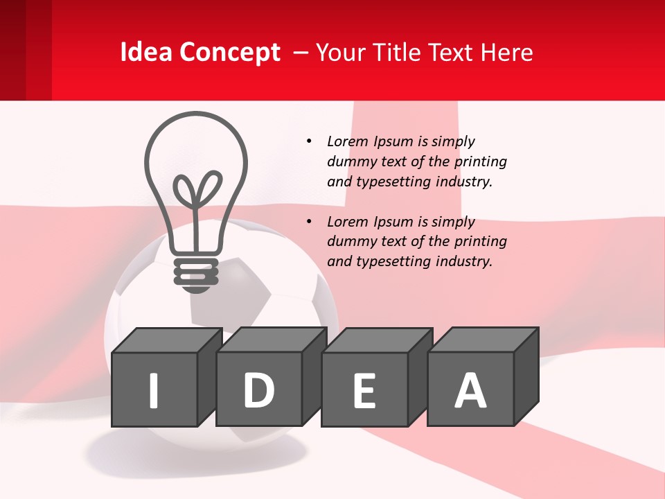 A Soccer Ball Sitting On Top Of A Flag PowerPoint Template