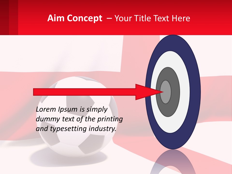 A Soccer Ball Sitting On Top Of A Flag PowerPoint Template