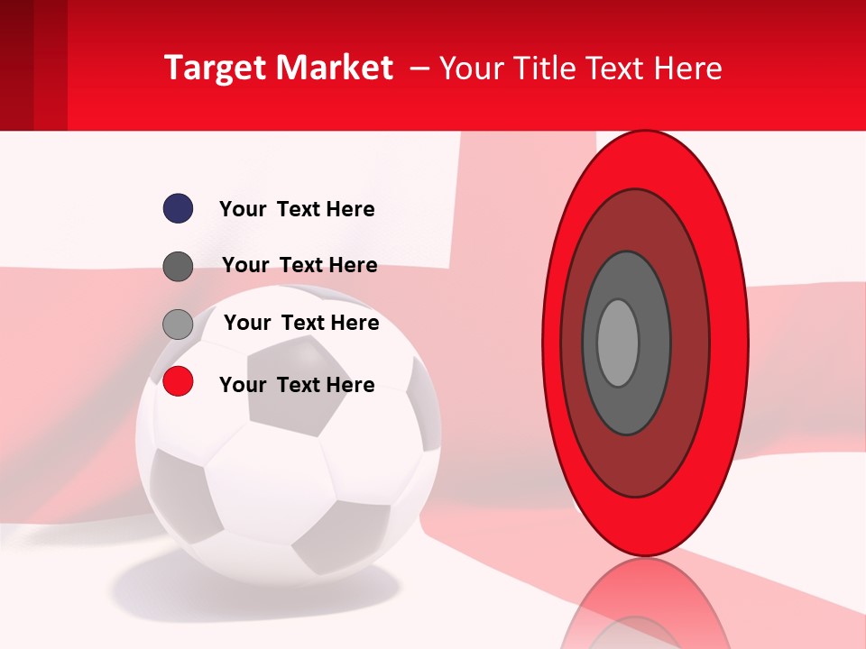 A Soccer Ball Sitting On Top Of A Flag PowerPoint Template