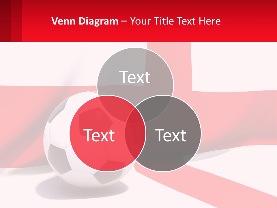 A Soccer Ball Sitting On Top Of A Flag PowerPoint Template
