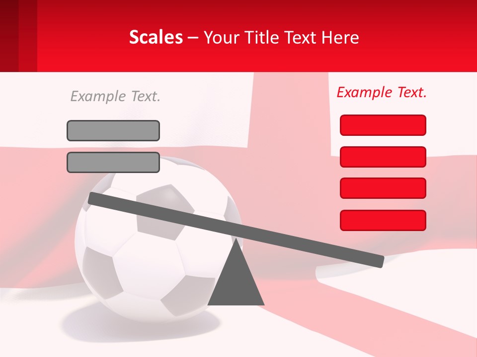 A Soccer Ball Sitting On Top Of A Flag PowerPoint Template