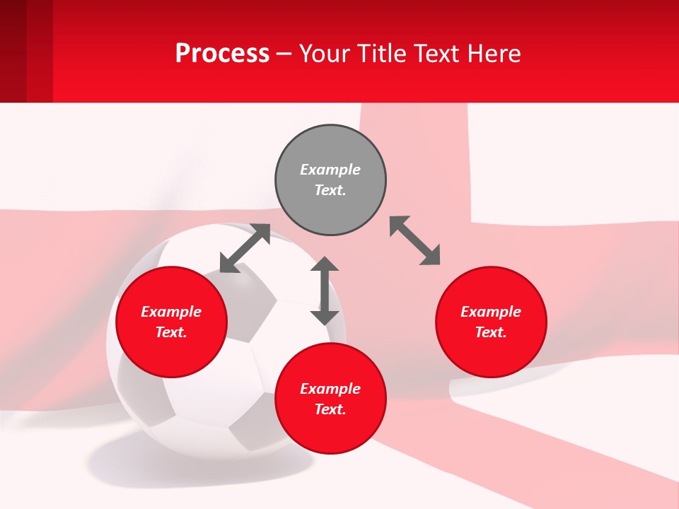 A Soccer Ball Sitting On Top Of A Flag PowerPoint Template