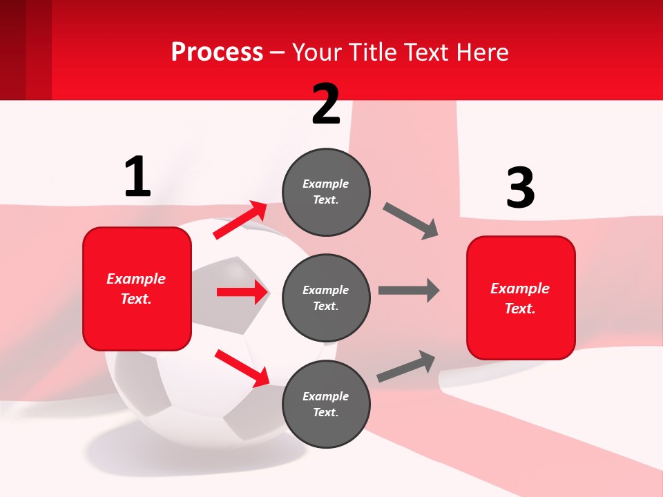 A Soccer Ball Sitting On Top Of A Flag PowerPoint Template