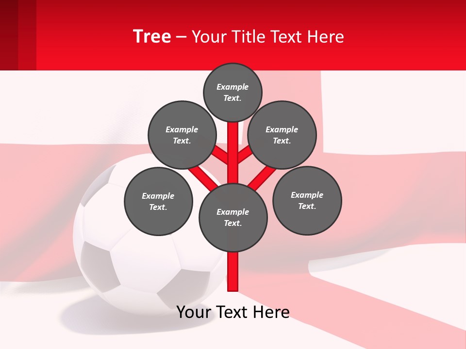 A Soccer Ball Sitting On Top Of A Flag PowerPoint Template
