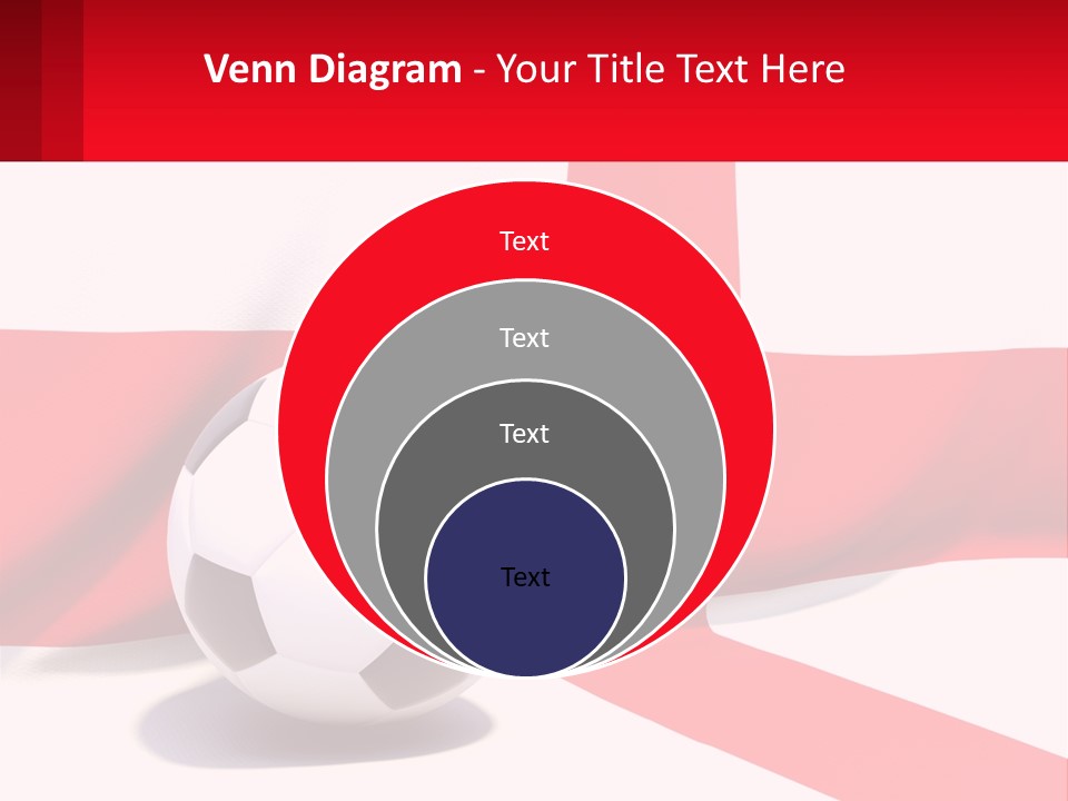A Soccer Ball Sitting On Top Of A Flag PowerPoint Template