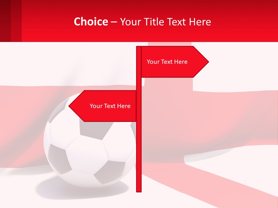 A Soccer Ball Sitting On Top Of A Flag PowerPoint Template