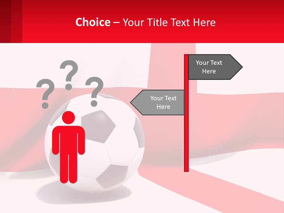 A Soccer Ball Sitting On Top Of A Flag PowerPoint Template