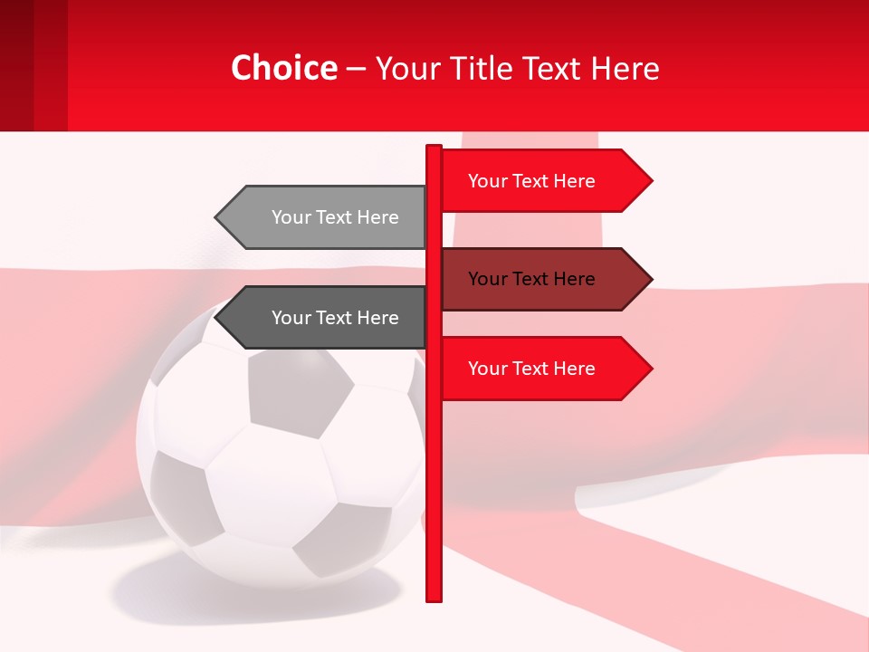 A Soccer Ball Sitting On Top Of A Flag PowerPoint Template