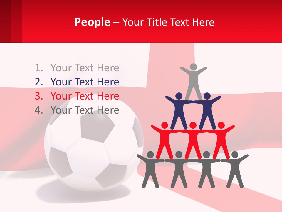 A Soccer Ball Sitting On Top Of A Flag PowerPoint Template