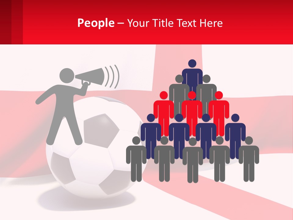 A Soccer Ball Sitting On Top Of A Flag PowerPoint Template