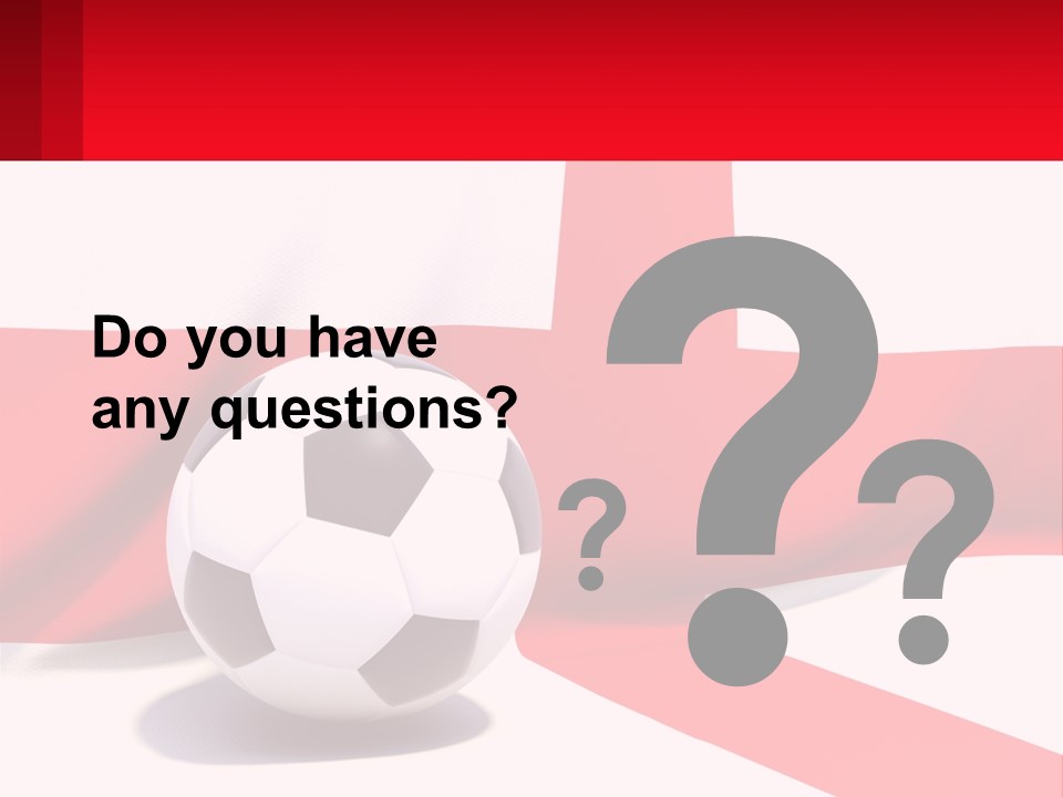 A Soccer Ball Sitting On Top Of A Flag PowerPoint Template