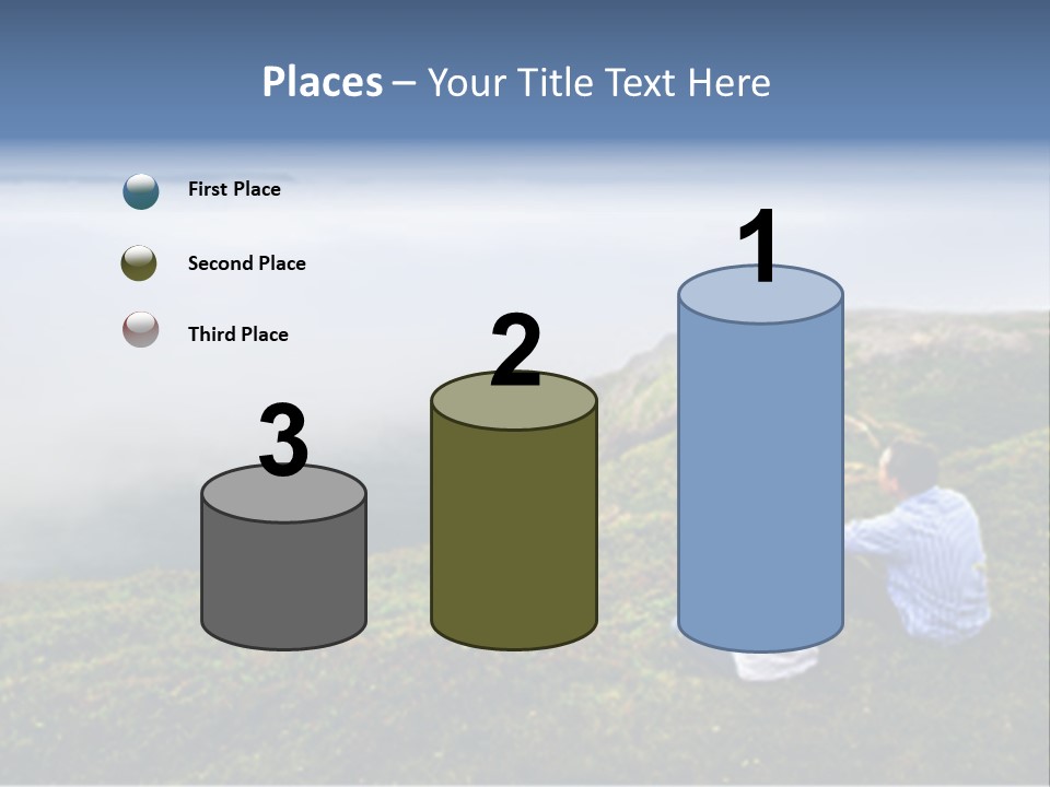 A Couple Of People Sitting On Top Of A Hill PowerPoint Template