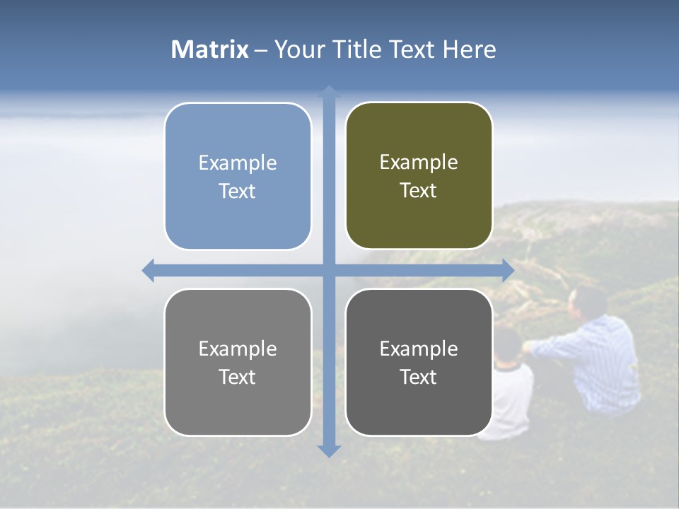 A Couple Of People Sitting On Top Of A Hill PowerPoint Template